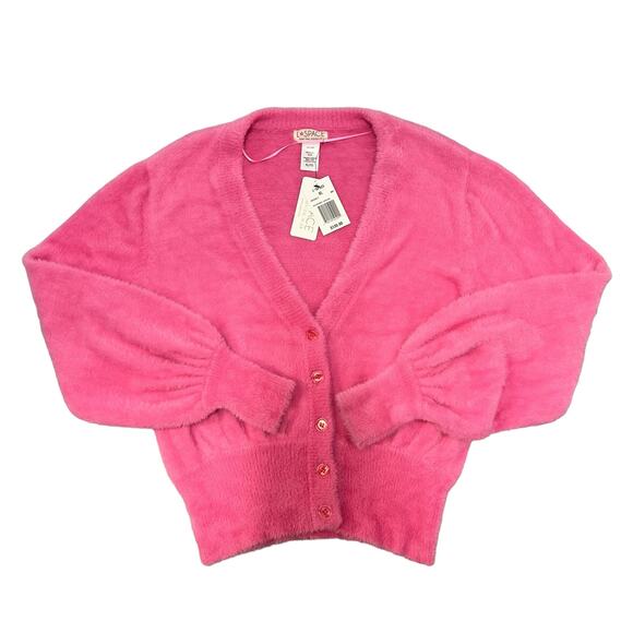 L Space Daydreamin Button Front Cardigan Barbie Pink Knit Fuzzy Cozy XL Coquette - Picture 11 of 11